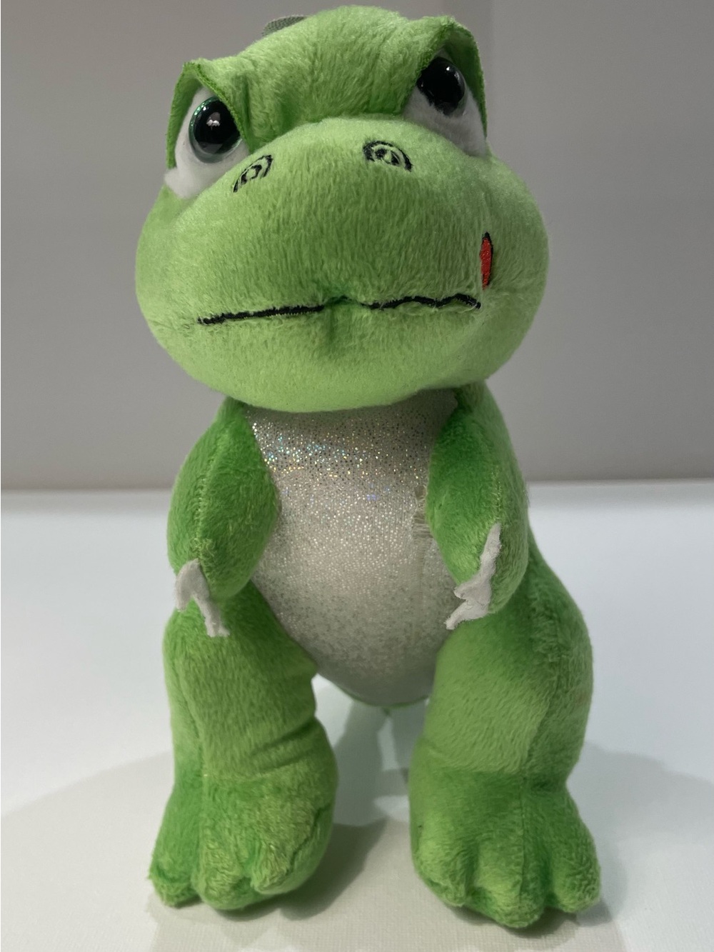 Sparkly-Bellied Green Dinosaur Plush